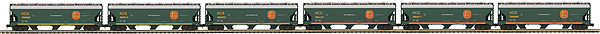 Premier 6-Car 3-Bay Centerflow Hopper Car Set -- Kansas City Southern