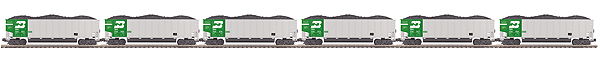 Premier 6-Car Coalporter Hopper Car Set -- Burlington Northern