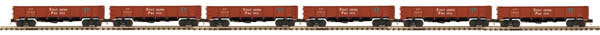 Premier 50-Ton Steel Drop-Bottom Gondola 6-Pack - 3-Rail - Ready to Run -- Southern Pacific #1 (brown, black Logo)