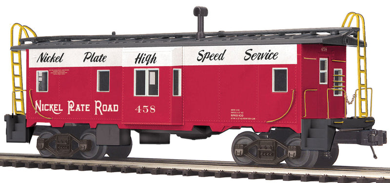 Extended Vision Caboose - 3-Rail - Ready to Run - Premier -- Nickel Plate Road (red, white, black, High Speed Service Slogan)