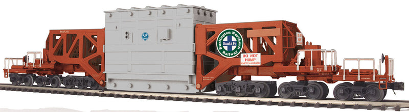 Schnabel Car - 3-Rail - Ready to Run - Premier(R) -- Burlington Northern Santa Fe (Boxcar Red, green & blue Circle/Cross Logo)