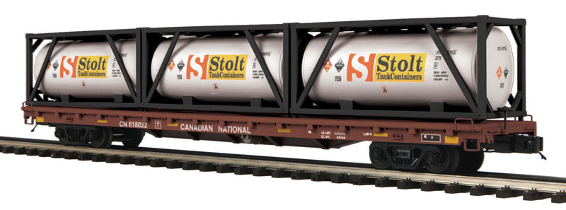 60' Flatcar w/3 Cont CN