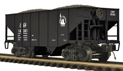 Premier 2-Bay Fishbelly Hopper - 3-Rail - Ready to Run -- Central Railroad of Pennsylvania (black, CNJ Logo)