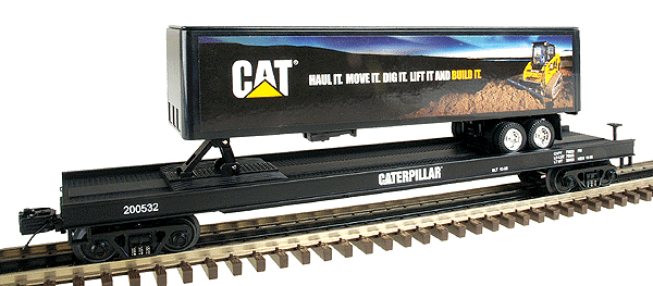 Premier Flatcar w/48' Trailer -- Caterpillar