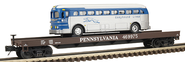 Premier Flatcar w/Grayhound Bus -- Pennsylvania