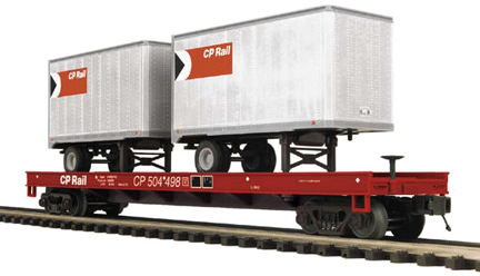 Premier Flatcar w/2 20' Trailers -- CP Rail