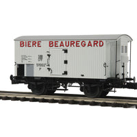 Premier European Beer Reefer w/Hi-Rail Wheels - 3-Rail - Ready to Run -- Biere Beauregard (white)