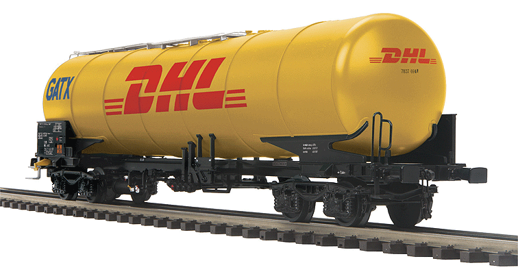 Modern European Tank Car/Kesselwagen - 3-Rail Hi-Rail Wheels - Ready to Run -- DHL-1