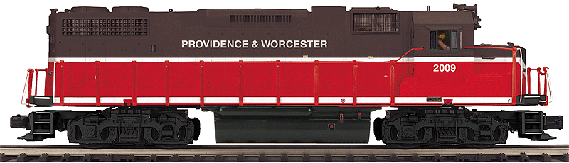 EMD GP38-2 w/Proto-Sound 3.0 - 3-Rail w/Scale Wheels - Premier(R) -- Providence & Worcester (chocolate, orange, white)