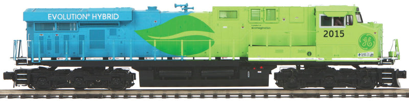 GE ES44AC - 3-Rail w/Proto-Sound 3.0 & Scale Wheels - Premier(R) -- General Electric #2015 (Hybrid Demonstrator, blue, green)