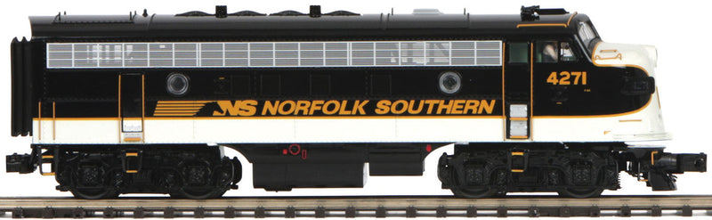 EMD F7A - 3-Rail w/Proto-Sound 3.0 & Scale Wheels - Premier(R) -- Norfolk Southern #4271 (Executive Scheme, black, white, gold, Horse Head Log