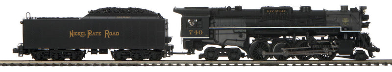 2-8-4 Berkshire - 3-Rail w/Scale Wheels, Proto-Sound 3.0 - Premier(R) -- Nickel Plate Road #740 (black, graphite)