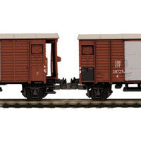Gedeckter Wood Boxcar 6-Pack w/Scale Wheels - 2-Rail - Ready to Run - Premier -- Swiss Federal Railways SBB-CFF (brown, gray)