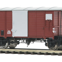 Gedeckter Wood Boxcar w/Scale Wheels - 2-Rail - Ready to Run - Premier -- Swiss Federal Railways SBB-CFF (brown, gray)