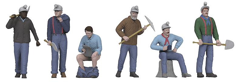 6-Piece Figure Set -- #6 Miners