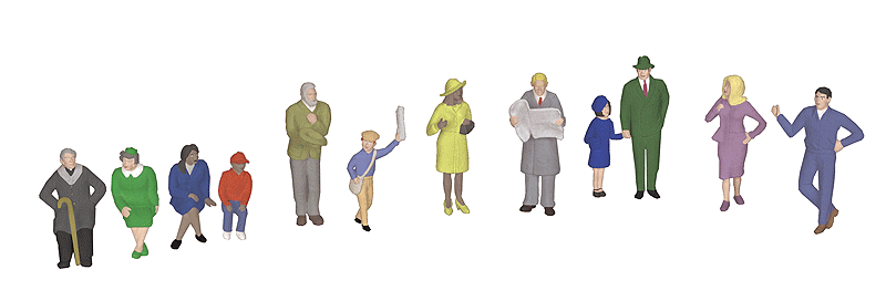 RailKing Passengers Figure Set -- Subway