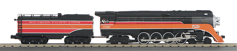 Class GS4 4-8-4 Northern - 3-Rail w/Proto-Sound 3.0 - RailKing(R) Imperial(TM) -- Southern Pacific #4436 (Daylight, black, orange, red, Small Lettering)