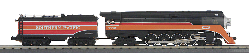Class GS4 4-8-4 Northern - 3-Rail w/Proto-Sound 3.0 - RailKing(R) Imperial(TM) -- Southern Pacific #4449 (Daylight, black, orange, red, Large Lettering)