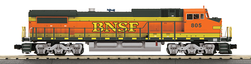 GE Dash 8-40C - Scale 3-Rail w/Proto-Sound 3.0 - RailKing(R) -- Burlington Northern Santa Fe #805 (H2, orange, green, yellow)