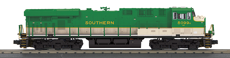 GE ES44AC - 3-Rail w/Proto-Sound 3.0 - RailKing(R) Imperial(TM) -- Norfolk Southern #8099 (Southern Railway Heritage, green, white)-1