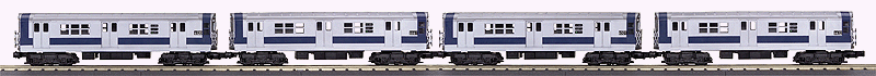 R-17 Subway 1 Powered/3 Unpowered Set - 3-Rail w/Proto-Sound 3.0 - RailKing(R) -- NY Metropolitan Transportation Authority #6632, 6501, 6661, 6520 (silver, bl