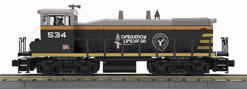 EMD MP15DC - Scale 3-Rail w/Proto-Sound 3.0 - RailKing(R) -- Belt Railway of Chicago ##534 (black, gray, yellow)
