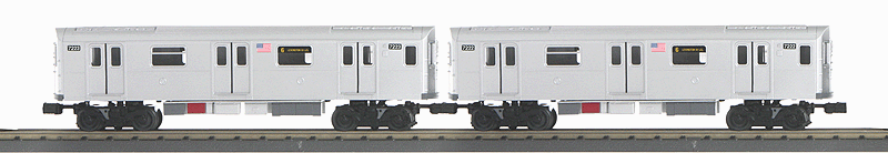 R142A Subway Unpowered 2-Car Add-On Set - 3-Rail w/Proto-Sound 3.0 - RailKing( -- NY Metropolitan Transportation Authority (silver)
