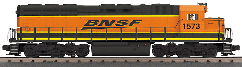 EMD SD45 Unpowered - Scale 3-Rail - RailKing(R) -- BNSF Railway #1575 (orange, balck, Wedge Logo)