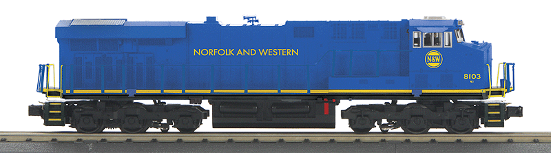 GE ES44AC w/Proto-Sound 3.0 - 3-Rail - RailKing(R) Imperial -- Norfolk Southern #8103 (Norfolk & Western Heritage, blue, yellow)