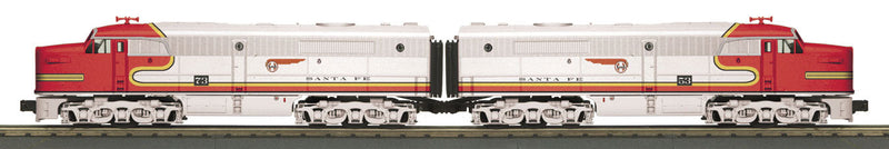 Alco PA A-A Set - 3-Rail w/Proto-Sound 3.0 - RailKing(R) -- Santa Fe #53, 73 (Warbonnet; silver, red)