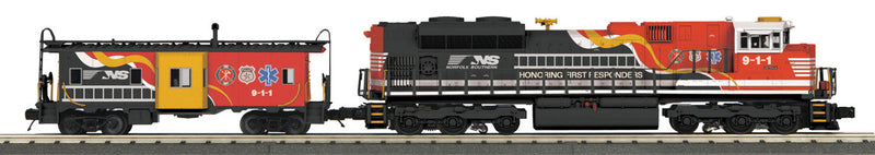 EMD SD70ACe & Caboose Train-Only Set - 3-Rail w/Proto-Sound 3.0 - Imperial -- Norfolk Southern #911 (First Responder, red, black, gold white)