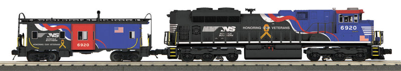 EMD SD70ACe & Caboose Train-Only Set - 3-Rail w/Proto-Sound 3.0 - Imperial -- Norfolk Southern #6920 (Veterans Commemorative, black, red, white, blue)