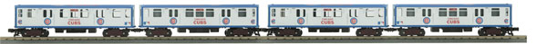 Railking 3200 Series 4-Car Subway Set, Powered w/Proto-Sound 2.0 -- Major League Baseball Chicago Cubs