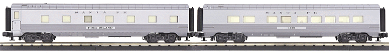 RailKing 60' Streamlined Sleeper & Diner Set (ABS Plastic) -- Santa Fe