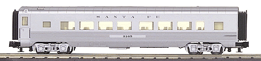 RailKing 60' Streamlined Coach (ABS Plastic) -- Santa Fe