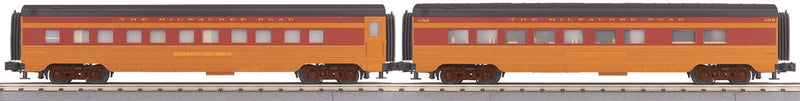 RailKing 2-Car 60' Streamlined ABS Sleeper/Diner Set -- Milwaukee Road