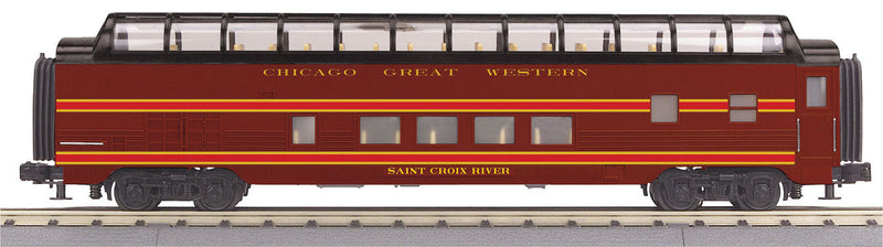 60' Full-Length Vista Dome - 3-Rail - Ready to Run - RailKing(R) -- Chicago Great Western St. Croix River