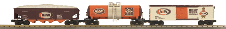 RailKing 3-Car Freight Set -- A&W Rootbeer