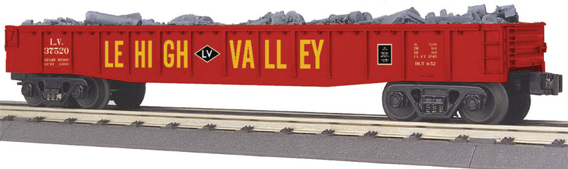 Gondola w/Junk Load - 3-Rail - Ready to Run - RailKing(R) -- Lehigh Valley #37529 (Cornell Red, yellow, Diamond Logo)