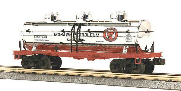 RailKing 3-Dome Tank Car -- Mohawk Petroleum