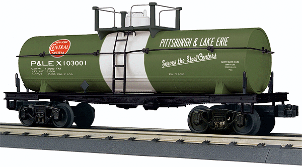 RailKing(R) Tank Car - 3-Rail - Ready to Run -- Pittsburgh & Lake Erie #X103001 (green, gray)
