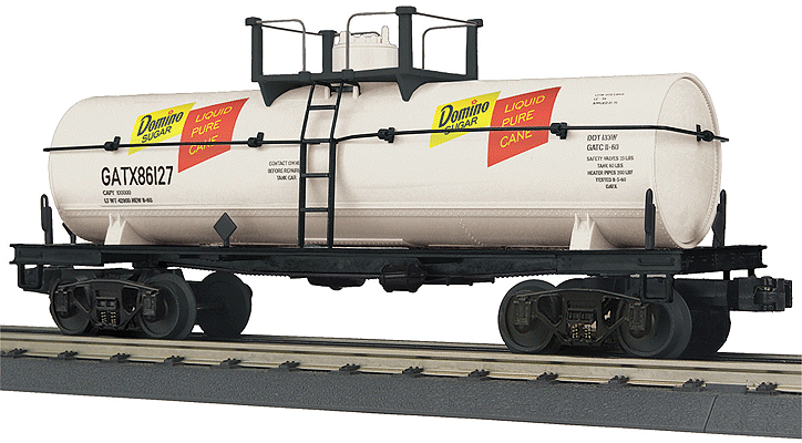 Tank Car - 3-Rail - Ready to Run - RailKing(R) -- Domino Sugar GATX ##86127 (white, red, yellow)