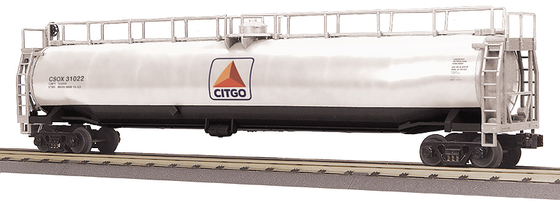 33,000-Gallon Tank Car - 3-Rail - Ready to Run - RailKing(R) -- Citgo CSOX #31022 (white, black, red)