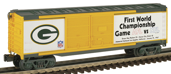 RailKing 40' Double-Door Boxcar - National Football League Super Bowl -- Green Bay Packers
