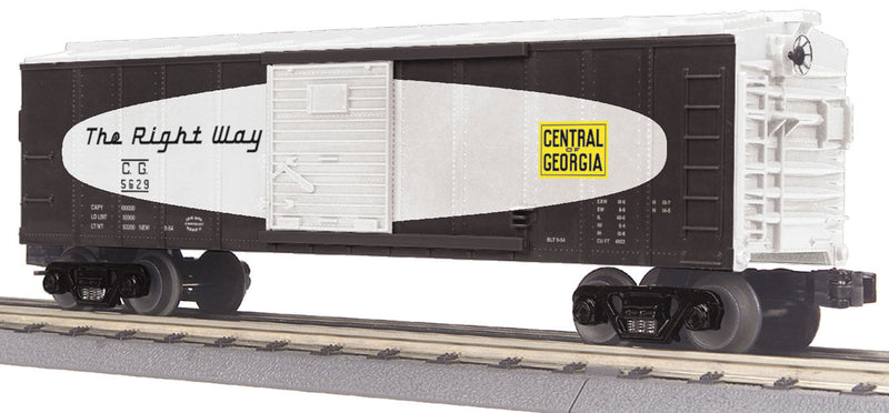 Boxcar - 3-Rail - Ready to Run - RailKing(R) -- Central of Georgia #5629 (Football Scheme, black, silver, Right Way Slogan)