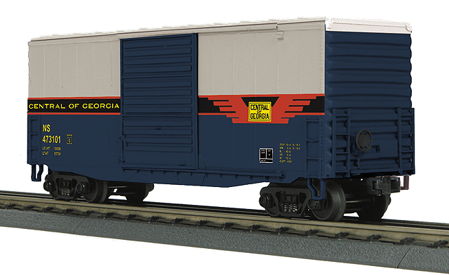 40' High Cube Boxcar - 3-Rail - Ready to Run - RailKing(R) -- Norfolk Southern #473101 (Central of Georgia Heritage, blue, gray)