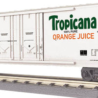 50' Double Plug-Door Boxcar - 3-Rail - Ready to Run - RailKing(R) -- Tropicana USLX #13080 (white, orange, green)