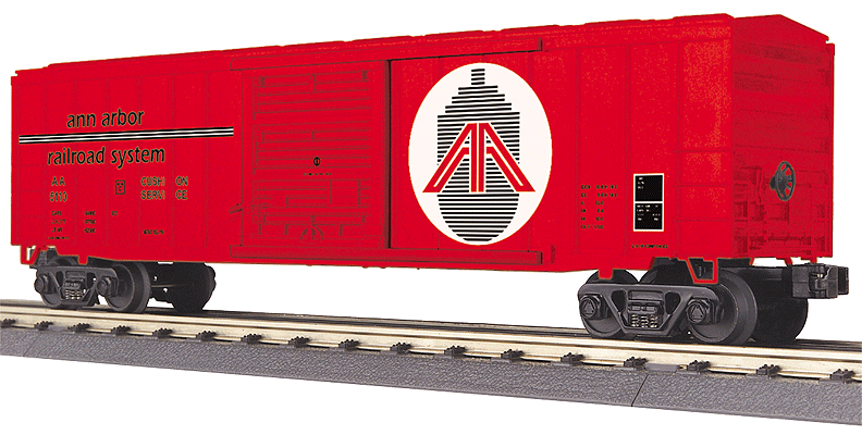 50' Modern Single-Door Boxcar - 3-Rail - Ready to Run - RailKing(R) -- Ann Arbor 35918 (orange, white, black, Carferry Logo)