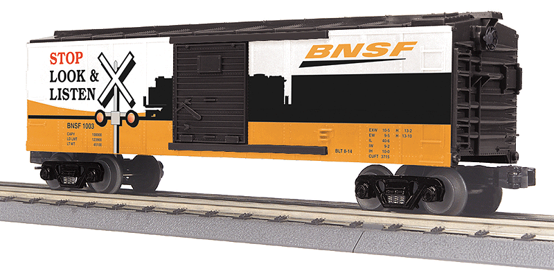 Boxcar w/Flashing LED - 3-Rail - Ready to Run - RailKing(R) -- Burlingron Northern Santa Fe