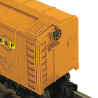 Round-Roof Boxcar w/Generator Load - 3-Rail - Ready to Run - RailKing(R) -- Buffalo & Pittsburgh #16015 (orange, yellow)